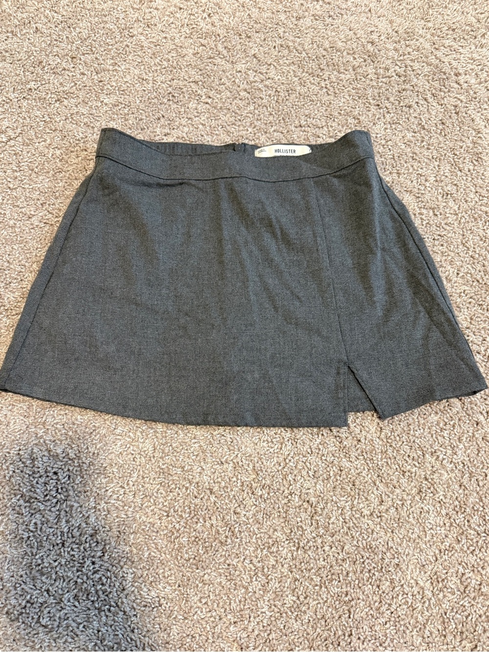 Hollister Dark Gray Mini Skirt with Front Slit